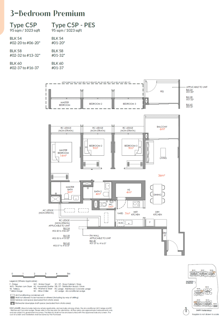 Narra Residences 3 BR Premium Type C5P Floor Plan