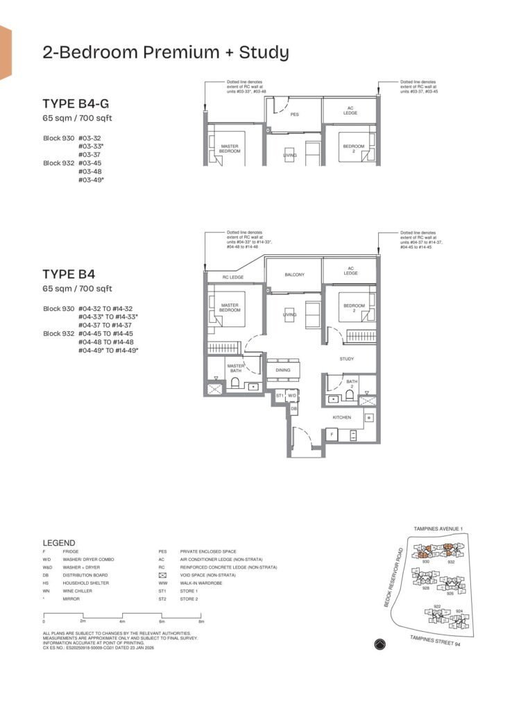 Pinery Residences 2 Bedroom Premium Plus Study Type B4 Floor Plan