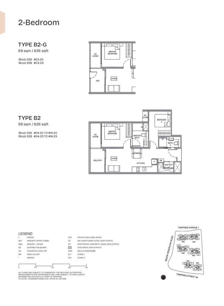 Pinery Residences 2 Bedroom Type B2 Floor Plan
