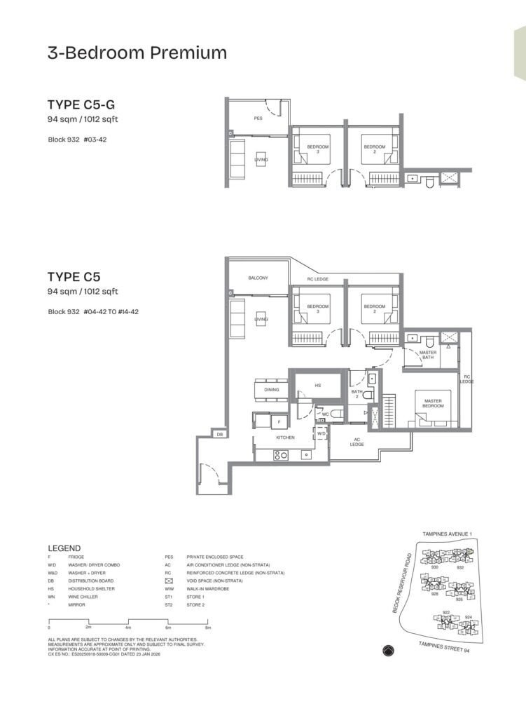 Pinery Residences 3 Bedroom Premium Type C5 Floor Plan