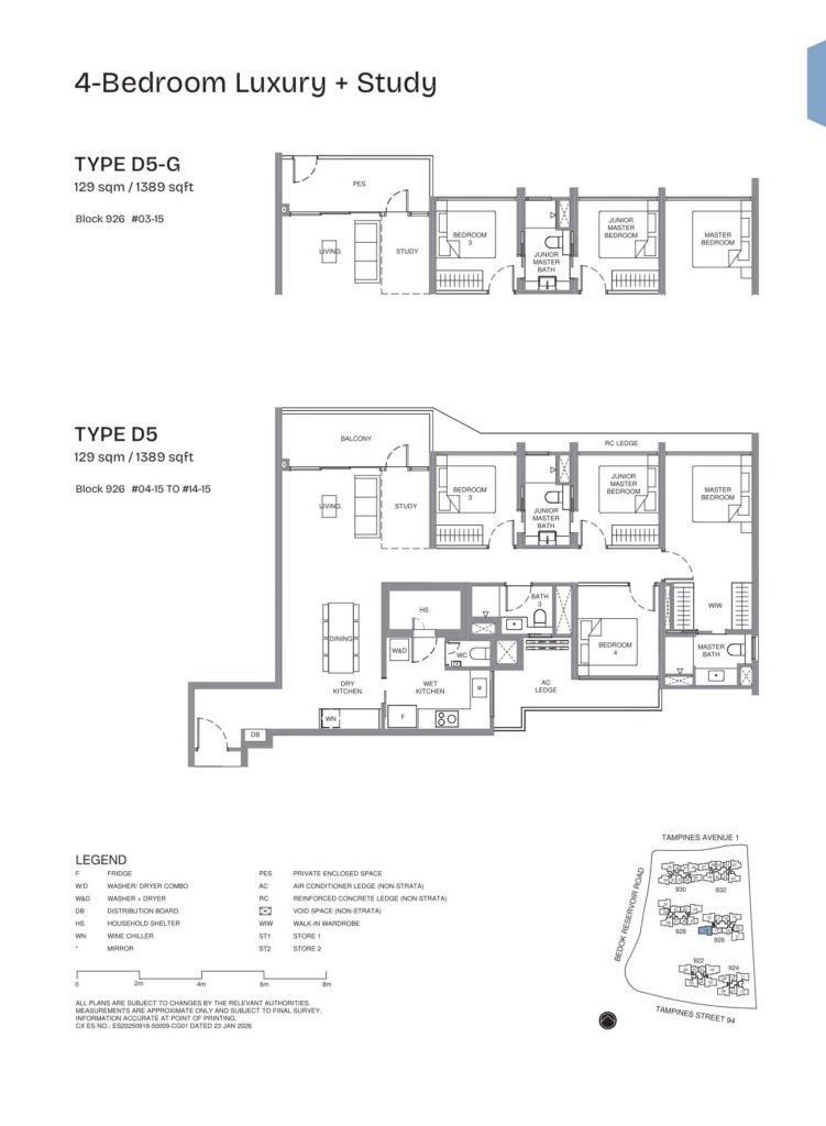 Pinery Residences 4 Bedroom Luxury Plus Study Type D5 Floor Plan