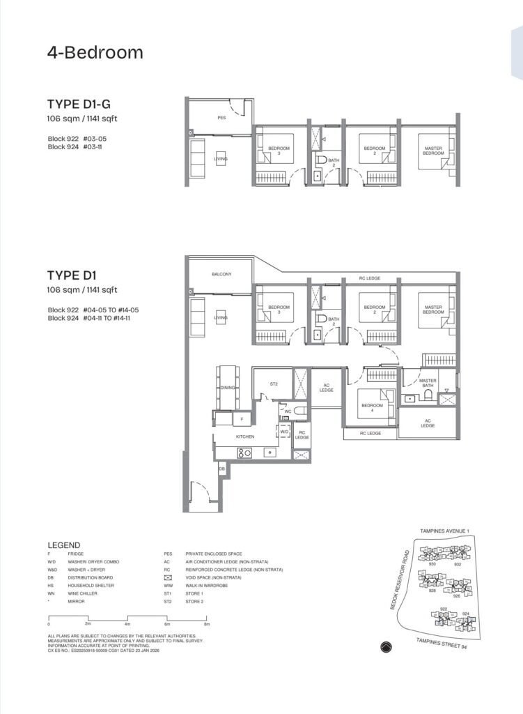 Pinery Residences 4 Bedroom Type D1 Floor Plan