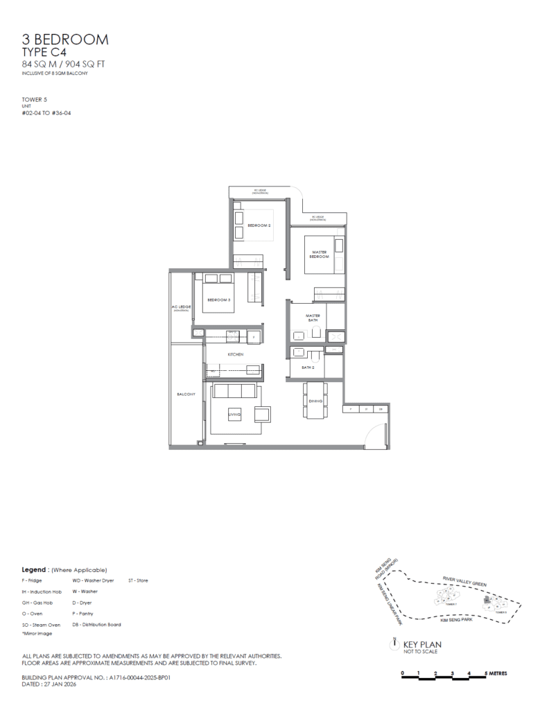 River Modern 3 BR Type C4 Floor Plan