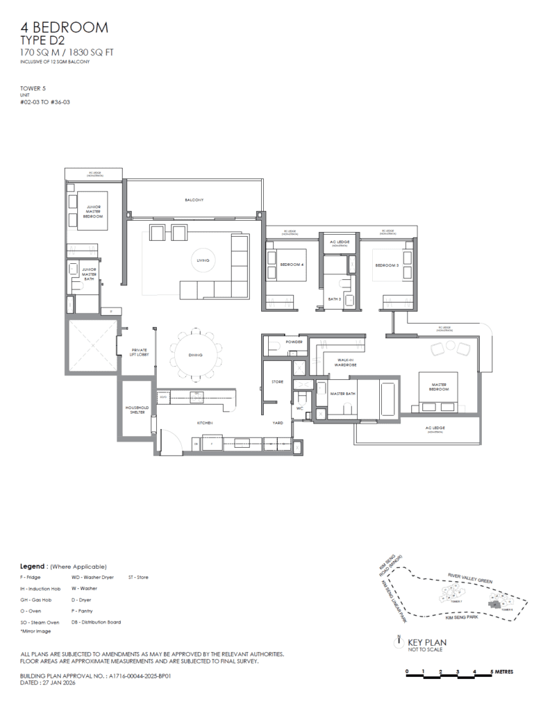 River Modern 4 BR Plus Type D2 Floor Plan