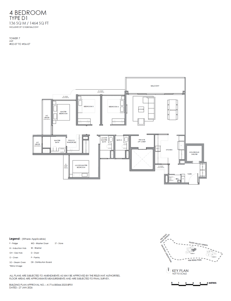 River Modern 4 BR Type D1 Floor Plan