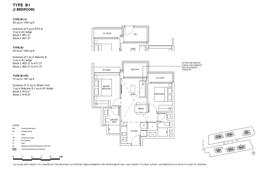 The Continuum 2 Bedroom Type B1 Floor Plan