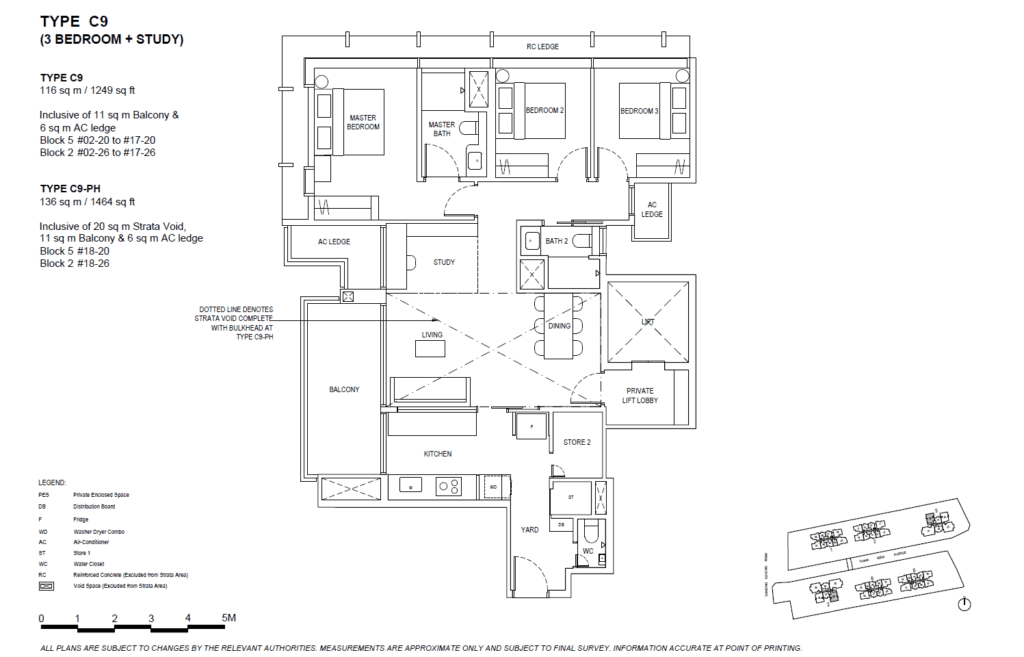 The Continuum 3 BR Plus Study Bedroom Type C9 Floor Plan