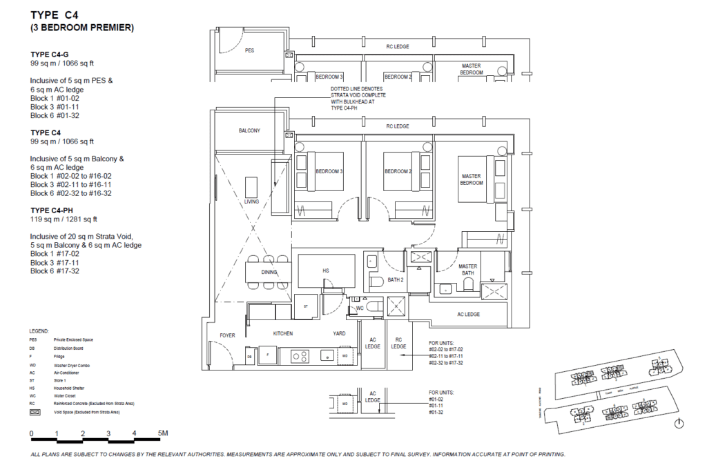 The Continuum 3 Bedroom Premium Type C4 Floor Plan