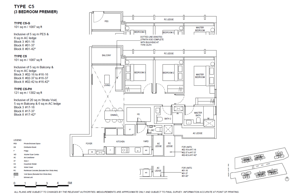 The Continuum 3 Bedroom Premium Type C5 Floor Plan