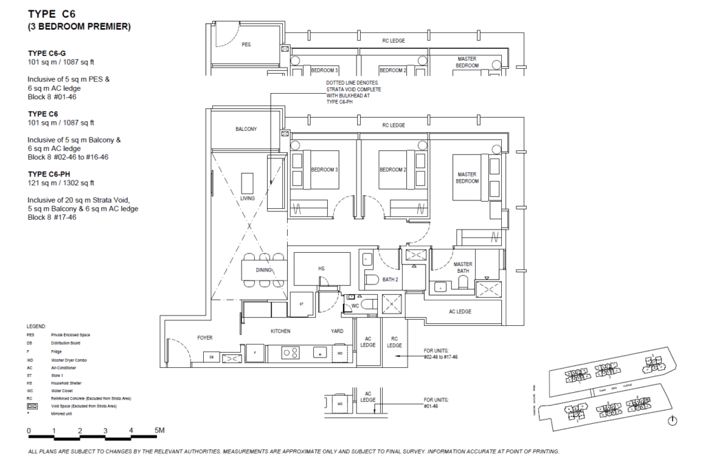 The Continuum 3 Bedroom Premium Type C6 Floor Plan