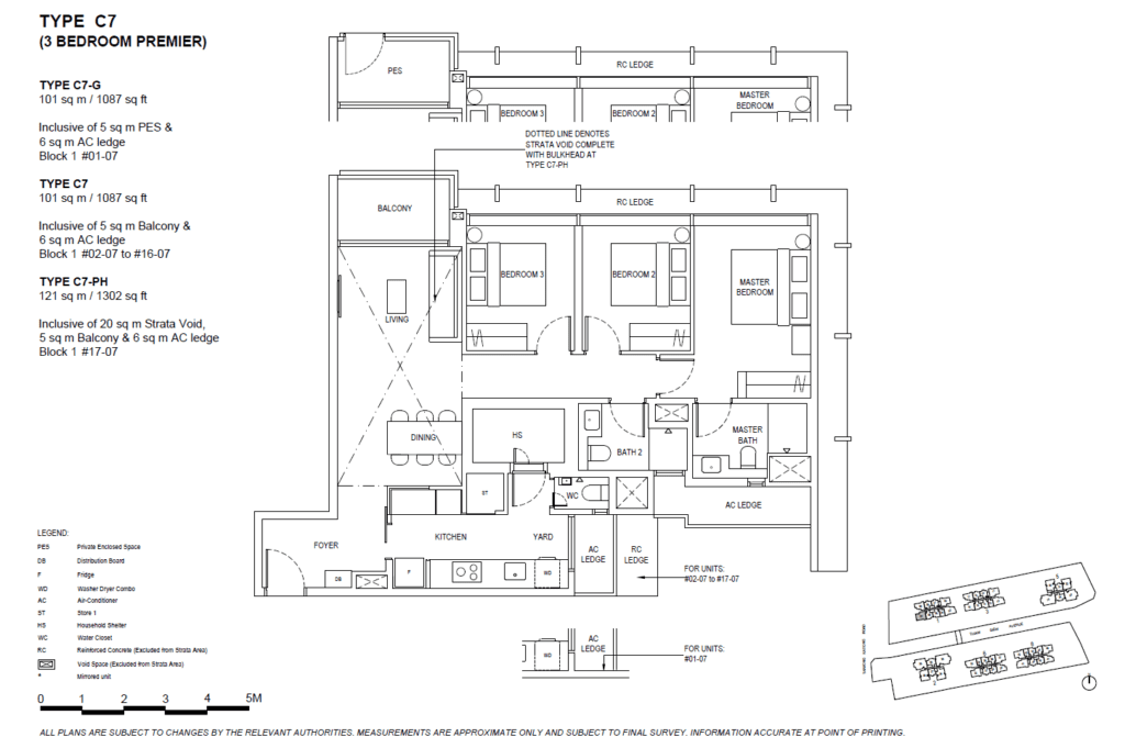 The Continuum 3 Bedroom Premium Type C7 Floor Plan