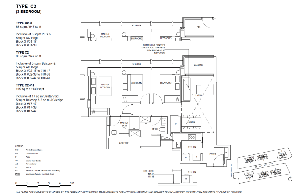 The Continuum 3 Bedroom Type C2 Floor Plan