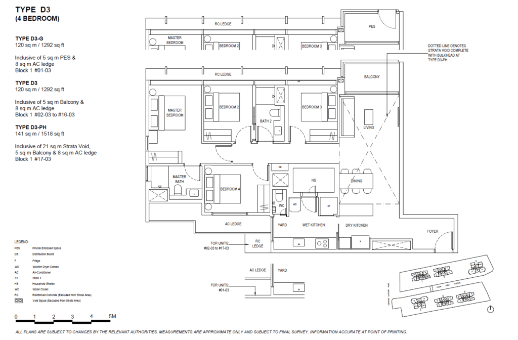 The Continuum 4 Bedroom Type D3 Floor Plan